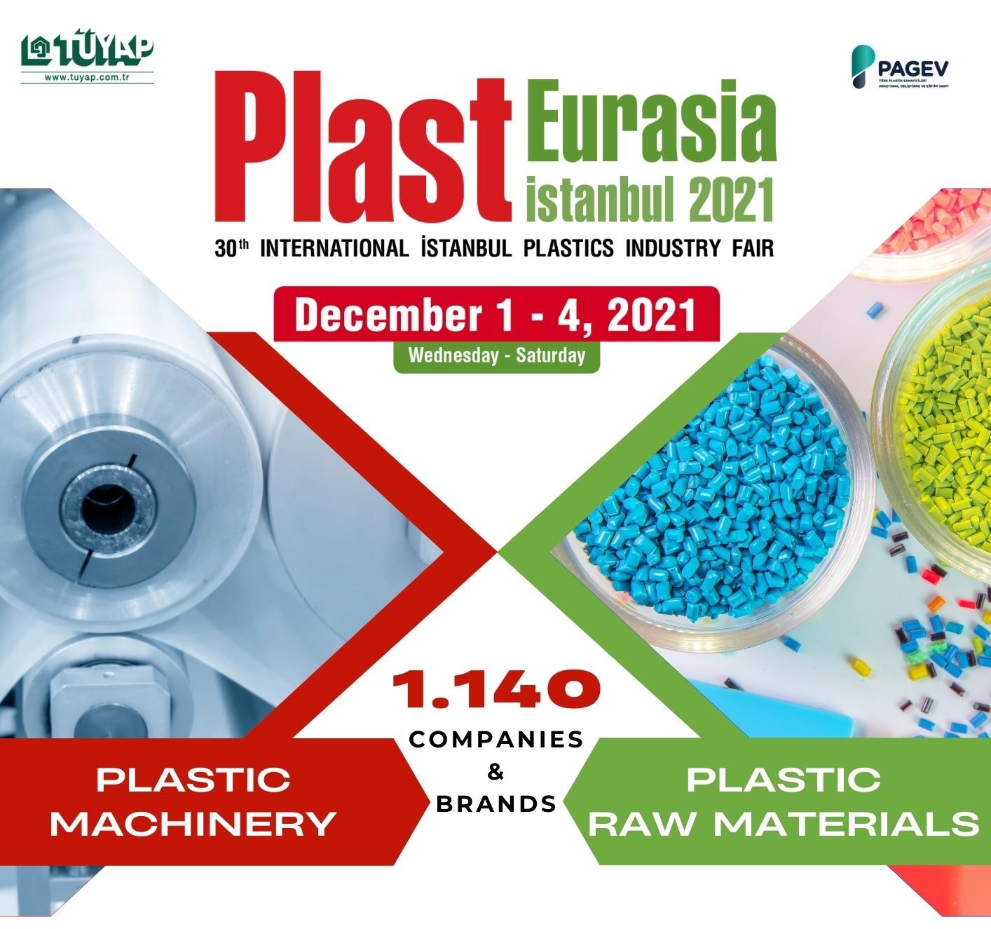 Plast Eurasia 2021， 12月1-4日，我公司展位號(hào)：1430C